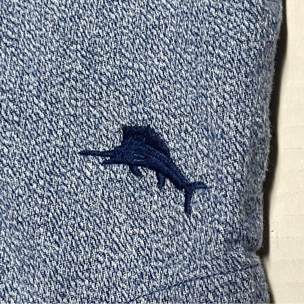 Tommy Bahama Men’s XL Blue Button Down Long Sleeve Front Pocket 100% Cotton - Picture 6 of 10